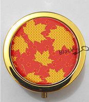 BlackKey Maple Leaf Pattern 3-Compartment Decorative Pocket Gift Box Case Organizer for Pill, Color 2 -871