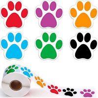 Luckycyc Dog Paw Sticker, 500PCS/Roll Round Paw Print Stickers Dog Paw Print Labels Multipurpose Decoration Supplies for Boxes Books Envelopes Bags