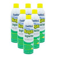 Liquid Starch Iron Spray Lemon Scent (20 oz, 6-Pack) - Niagara Starch Spray Iron Aid: Non-Flaky/Clogging | Durafresh Scent - Original Hold Iron Out Spray - Iron Spray Pack for Clothes & Fabrics