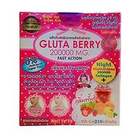 2Box.Gluta Berry Juice supplement 200000mg. Increase the power of the white aura All over the body white aura skin white fade freckles dark spots fast absorption effective1 Box / 10 sachets.
