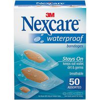 Nexcare Waterproof Clear Bandages, Ultra-thin and Comfortable, Assorted Sizes, 50 Count