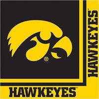 Creative Converting Collegiate 20 Count University of Iowa Lunch Napkins, Black/Gold