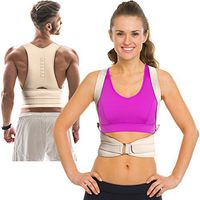 Thoracic Back Brace Posture Corrector - Magnetic Support for Back Neck Shoulder & Upper Back Pain Relief Perfect Posture Brace for Cervical & Lumbar Spine Fully Adjustable Belt & Strap (Beige - Small)