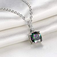 Sale Chain Necklace Pendant Colorful Zircon Gifts Crystal For Women Jewelry Beautiful Bright For gift Simple Lovely Elegant Jewerly Aesthetic Fashionable Womens