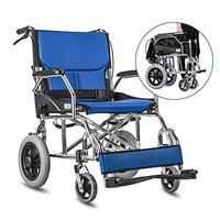 FLYSXP Wheelchair Transport Folding Portable Travel Chair Aluminum Alloy Disabled Elderly Travel Car Tire Comfortable Portable Walker Wheelchair (Style : Big Wheel)