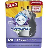 Product of Glad 13-Gal. ForceFlex OdorShield Lavender Drawstring Plastic Trash Bags, 120 ct. - White - Trash Bags [Bulk Savings]