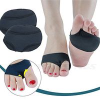 Gel Forefoot Cushions Sleeves, Stretchable & Anti Slip Metatarsal Pads Forefoot Support Ball Of Foot Cushions Inserts Massager, Pain Relief Absorber Prevent Calluses Pressure Friction (S, Black)