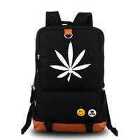 YOLEOLY Luminous Unisex Marijuana Weed Maple Leaf Cannabis Backpack School Bag Shoulder Bag