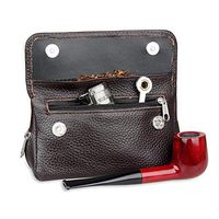 tralasume Genuine Leather Tobacco Pipe Pouch Case Bag Pipe Bag Selected Materials Sturdy Magnetic Buckle, Very Durable, No Rust.