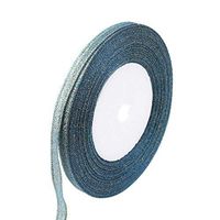 PH PandaHall 33 Yards 1/4" Polyester Sparkle Satin Ribbon DarkBlue Ribbon with Gold Metallic Cords for Bracelets Necklaces Bows Gifts Wedding Wrap Decoration