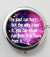 BlackKey The Past Can Hurt Quote 3-Compartment Decorative Pocket Gift Box Case Organizer for Pill, Color 1 -1504