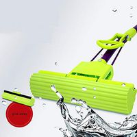 OZQP Roller Type PVA Sponge Mop Multi-Function Hand-Washing Absorbent Sponge Floor Cleaning Car to Send Mop Replacement Head