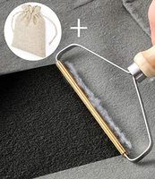 Konooy Portable Lint Ball Remover, Power Free Fuzz Fabric Shaver Reusable Double Sided Travel Wood Lint Rollers Fluff Roller Tool Fur Eraser Brush with Storage Bag