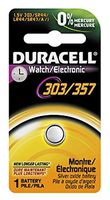 Duracell 303/357 Silver Oxide Button Battery, 4 Count