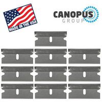 Single Edge Industrial Razor Blades, Safety Straight Edge Razor, Box & Carton Cutter Replacement Blades, Glass and Paint Scraper Razor Blades (10 Pieces) - Fits ALL Standard Tools -%100 Made in USA