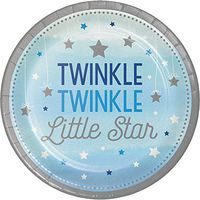 Creative Converting 322229 96Count Sturdy Style Dinner/Large Paper Plates, One Little star- Boy, One Little Star - Boy