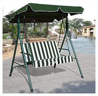 Porch Swing, Love Seat Swing with Patio Canopy, Green