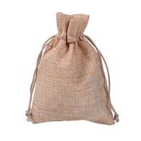 BZCTAH 20 PCS 7 x 9cm Linen Cotton Bags Jewelry Pouch Burlap Jute Bags, Reusable Cloth Souvenir Gift Bag with Drawstrings for Wedding Holiday, Treat DIY Craft Favor Bags Sack Pouch, Pink#1