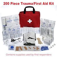 GSI Tactical First Aid Medical Kit 200 Pieces | Lightweight | All Purpose | Clean, Treat & Protect Most Injuries/Emergencies for Home, Camping, Car, Sports, Office, Outdoors, Etc