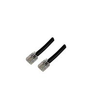 Robolt RJ12 Data Cable 6P6C (6x6) Flat Modular (2 Pack) Voice Data HAM HF Radio Cord Straight Wiring (2 Feet)