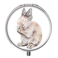 Glad grace Bunny Pill Organizer 3 Compartments Metal Portable Pill Box for Pocket Or Purse