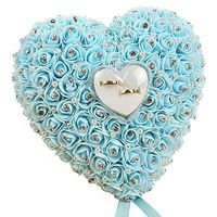 bromrefulgenc Candy Boxes,Candy Container hodler for Wedding Bridal Birthday Party Decors,Romantic Rose Heart Shape Propose Ring Box Wedding Engagement Container Case - Light Blue
