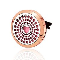 Aromatherapy Car Air Freshener Essential Oil Diffuser Vent Clip Heart Rose Gold Locket