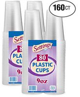 Settings 9oz Clear Plastic Disposable Cups 80 Count (2 pack)