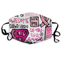 Unisex Mouth Mask Fashion Pink Ribbon Flag Breast Cancer Awareness Surgical Masks Can Be Washed Reusable for Outdoor Cycling