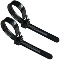 TOOHUI 100Pack 5.9"/15cm Releasable Cable Ties Black, Reusable Adjustable Nylon Cable Zip Ties, Heavy Duty Plastic Wire Twist Ties, Premium Tie Wraps, Width:7.5mm 0.3"/7.5mm