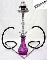 2 hose 22" Purple Hookah shisha nargila Sale narguile nargile glass water Vase