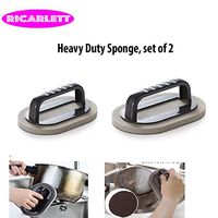 Kitchen Sponge Heavy Duty Sponge Non- Scratch Scrub Sponge for Scrubbing Kitchen, Bathroom, Pots, Pans, Sinks (Handle 2 pc)