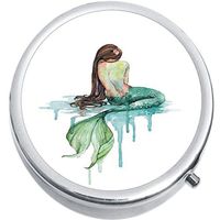 Watercolor Mermaid Medicine Vitamin Pill Box