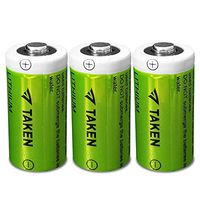 CR123A 3V Lithium Battery, Taken 1600mAh Lithium Batteries for Flashlight Torch Microphones - Pack of 3
