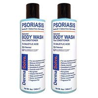 Psoriasis Body Wash by DermaSolve (2-Pack) | Psoriasis, Eczema, Seborrheic Dermatitis - Proven to Provide Relief from Dry Itchy Red Flaky Scaly and Inflamed Skin - Doctor Recommended (8.0 oz Each)