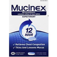 Mucinex 12-Hour Chest Congestion Expectorant Tablets, 40 ct