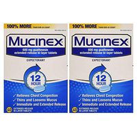 Chest Congestion, 12 Hour Extended Release Tablets, 40ct, 600 mg Guaifenesin with Extended Relief of Chest Congestion Caused by Excess Mucus, Thins and loosens Mucus (2 Pack)