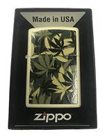 Zippo Custom Lighter - Weed Marijuana Pot Leaf Camo Camoflage Double-Sided Design