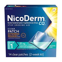 NicoDerm CQ Clear Nicotine Patch 21 milligram (Step 1) Stop Smoking Aid 14 count by NicoDerm CQ