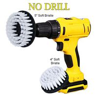 HIFROM Drill Brush - 4inch 5inch Power Drill Attachment Soft Bristle Powered Scrub Cleaning Brush Kit for Carpet Upholstery Leather Glass with Quick Change Shaft