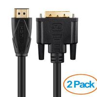 Aurum Cables HDMI to DVI Cable Adapter - Digital Video Cable & DVI Monitor Connector Cord 3 ft 2 Pack