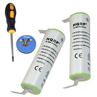 HQRP 2-Pack Batteries for Braun Flex XP Model 5663 Type 5720 Razor/Shaver Plus Screwdriver and Coaster