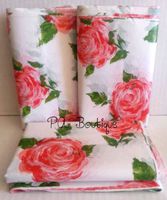 Beautiful Coral"Cottage Rose" Floral Tissue Paper Gift Wrapping 15"x20" Sheets (10 ct)