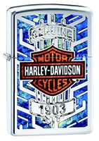 Personalized Zippo Lighter 29159 HHarley Davidson High Polish Chrome Pocket Lighter