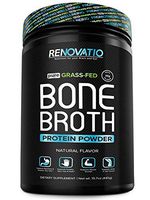 Bone Broth Protein Powder - Pure Grass-Fed Ancient Form of Nutrition + Vital Collagen Peptides. Keto Gluten-Dairy-Soy-Nut Free - Glucosamine + Chondroitin + Hyaluronic Acid. Natural Flavor (15.7 oz)