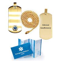 Adrenal Insufficiency Medical Alert ID Dog Tag Pendant in Anodized Titanium