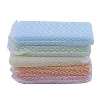 Eleusine 5 Pcs Pack Kitchen Scourer With Mesh Decontamination Pot Cleaning Brush Dish Sponge Block