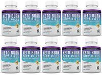 Keto Diet Pills Burn Shred BHB Salts Advanced Ketogenic Supplement Exogenous Ketones Ketosis Weight Loss Fat Burner Boost Energy Metabolism Men Women 60 Capsules 10 Bottles