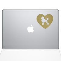 The Decal Guru Heart Poodle Decal Vinyl Sticker, 13" MacBook Pro (2016 & Newer Models), Gold (1605-MAC-13X-G)