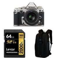 Nikon Df SLR with Special Edition 50mm Lens (Silver) Accessory Bundle